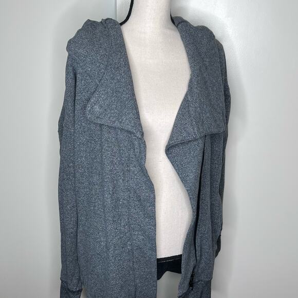 Lululemon Women's Wrap Up Jacket Heathered Speckled Black Hoodie Size 6 Lounge - Picture 9 of 9